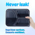 40 Pack 38 oz 3 YANGRUI Food Containers Shrink Wrap - Leak Proof BPA Free Reusable Flexible Pure PP Plastic Container |