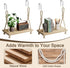YOYUTOX 2 Pack 11.8" Fabric Wall Cubicle Shelf, Wooden Hanging Cubicle Shelf Organizer with Hooks, Dual Mounting