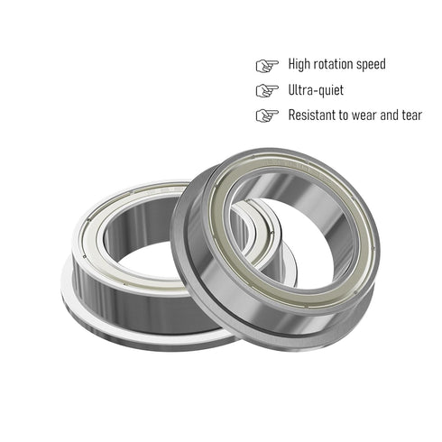 F6803ZZ 2PCS Flange Ball Bearing, 17×26×5mm, Double Metal Shielded for Industrial Machine