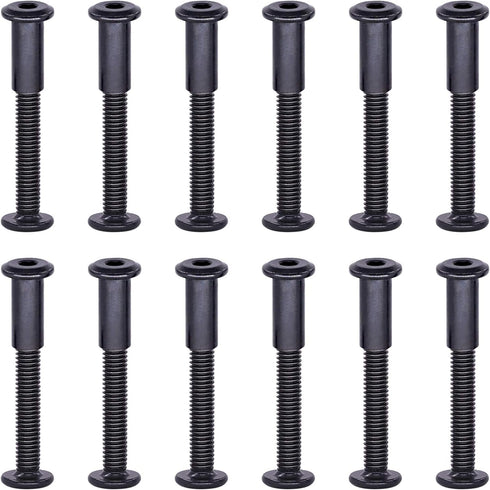 Swpeet 25Pcs M6x50mm Carbon Steel Black Hex Drive Socket Cap Bolts - Assortment Kit with Allen Wrench for Furniture