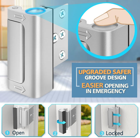 3 Pack 800lbs Home Security Door Lock Metal Door Reinforcement Lock for Kids Safety Top Front Door Child Proof Safety