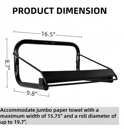 Desyeryamimi Use,16.5"x9.8"x8.7"1 Pack, Jumbo Roll Wall Mounted Shop Paper Towel Holder, Wiper Dispenser for Garage