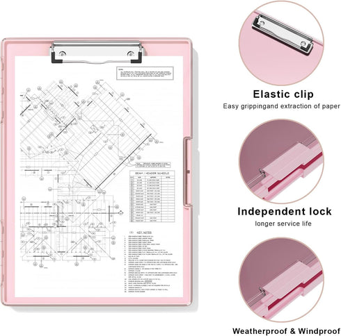 Hongri 8.5 x 11 Clipboard with Storage, Heavy Duty Nursing Clipboards, Side Opening, Dual Compartment Storage Box for