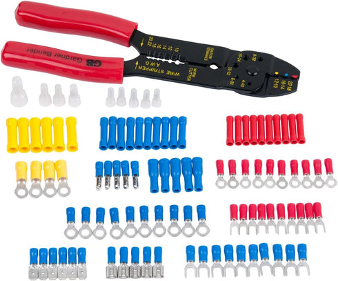 Gardner Bender GK-15N 100 Piece Terminal Kit with Stripper/Crimper, 1/Kit by Gardner Bender