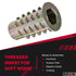 E-Z LOK M6-1.0 Threaded Insert for Soft Wood, Zinc Hex-Flanged, 20 mm Length, Pack of 50