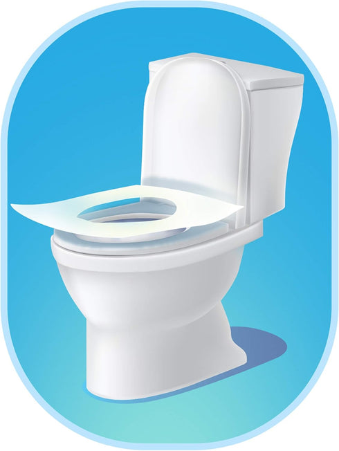 Rockland Guard Toilet Seat Cover - Flushable & Disposable for Bathroom - Travel Essentials for Kids & Adults, 50-Count