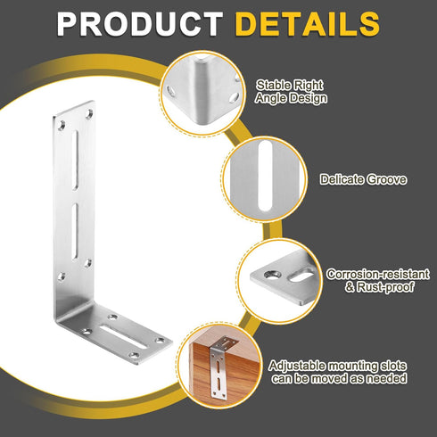 2Pcs 90 180 45mm uxcell Adjustable L-Shape Corner Brace, x x l Corner Brace Slotted Joint Right Angle Bracket