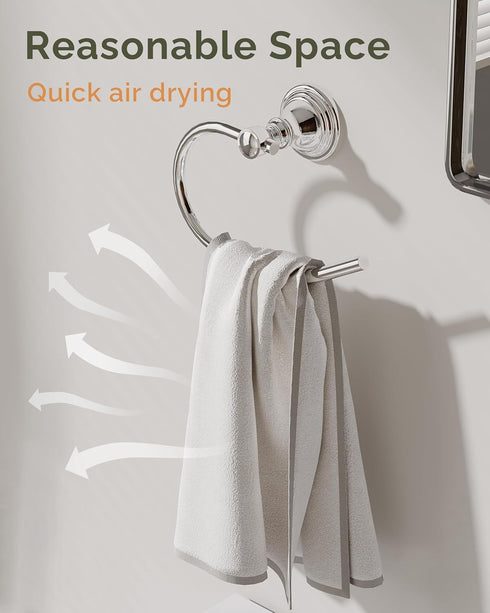 Towel Ring, Stainless Steel Hand Towel Holder for Bathroom Wall Mount, Heavy Duty Towel Hanger for Kitchen, Bath