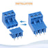 MECCANIXITY PCB Mount Screw Terminal Block, 5.08mm Pitch 3 Pin 15A Plug-in for Electrical Instruments, 10 Set