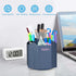 Desk Organizer, 360° Rotating 5 Compartment Marker Pen Holder, Makeup Brush Holder for Office, Classroom, Home (Grey)