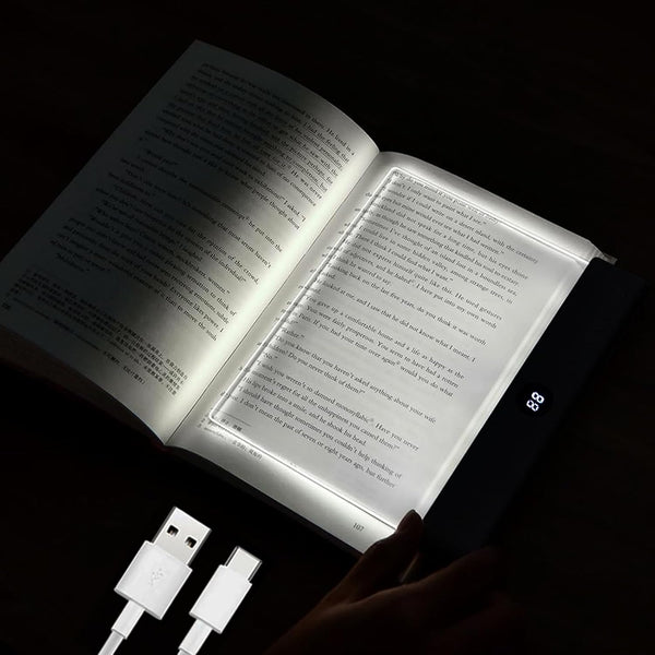 AVEKI Book Light, Dimmable LED Reading Light 3 Color Flat Book Lamp