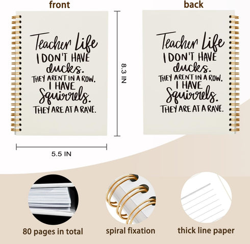 Funny Office Notebook Journal for Teacher Gifts, 5.5x8.3 Hardcover Spiral Notebook, Appreciation Gift for School