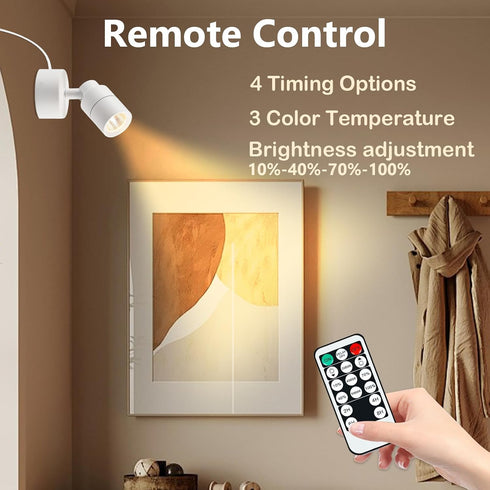 3W Dimmable 3CCT, 5.9FT LED Spotlights Indoor Uplighting with Timer, Up Plant Spotlight, Uplights Accent Lighting