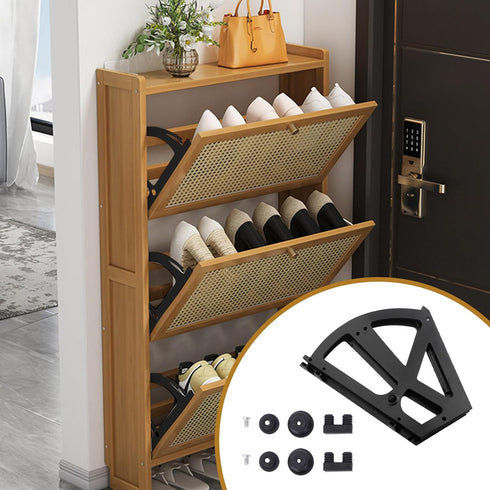 Jwthee 2 Shoe Cabinet Hinges, Layers Shoes Drawer Cabinet Hinges Flip Frames Turning Rack Replacement Cabinet Flip