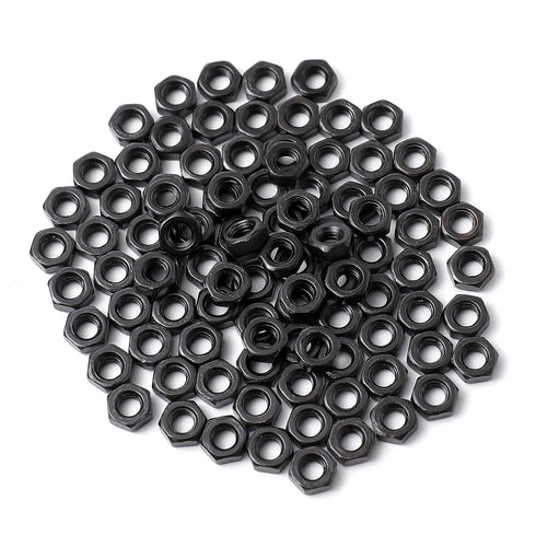 pouilzx M3 Carbon Steel Grade 8 Hexagon Hex Nut Black Carbon Steel 200pcs