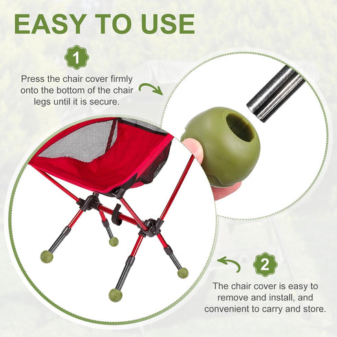 0.87 Inch uxcell Chair Feet Covers, Anti-Sinking Rubber Ball Feet Fit for Legs, Chair Leg Caps for Camping, Outdoor