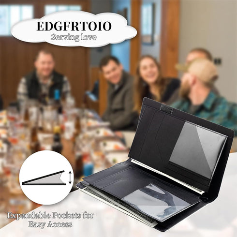 EDGFRTOIO (9 5.5 11 Server Books Pro, Waitress Books with Expandable Zipper Pockets - Large Storage Server Wallet