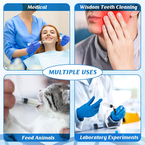 Wisdom Teeth Syringe, 12ml Dental Syringe with Curved Tip & Measurement, Sterile Individually Packaged for Oral Dental