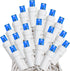 34ft 100 Bulbs 4" Commercial Novelty Lights Christmas String Lights, Blue LED on White Wire, Spacing, Connectable