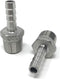 CONCORD 304 Stainless Steel 3/8" Barb Hose to 1/2" NPT Home Brew Fitting, 2 Pack