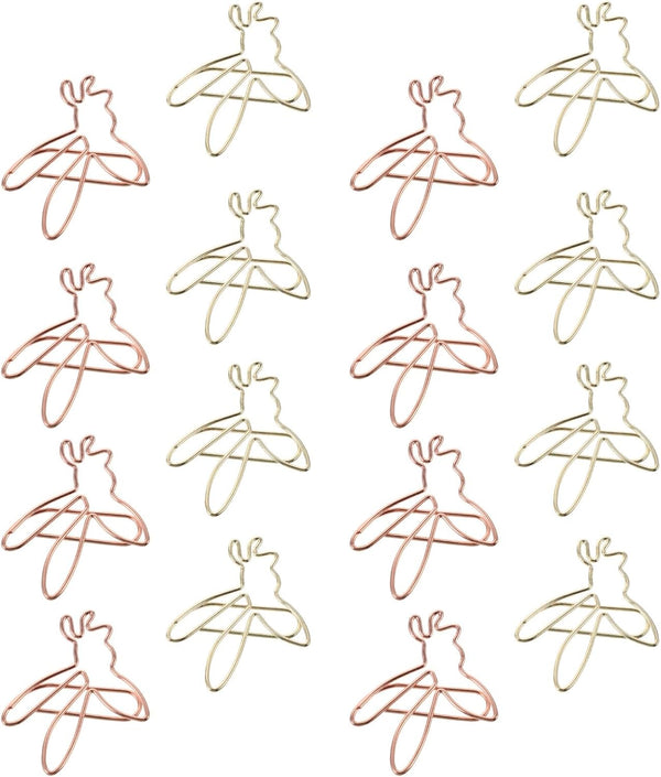 NUOBESTY Decorative File Folders, 20pcs Cute Paper Clips Metal Bee Shape Journaling Paper Clamp Binder Clips for Office