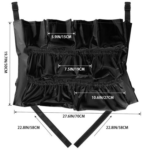 Trash Can Caddy Bag, 12 Pockets Organizer for Cleaning Tools and Supplies, Fits 20-44 Gallon Can (Black)