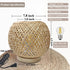 2700K G45 Bulb Small Rattan Lamp, Boho Table Lamp, Vintage Wicker Nightstand Lamps with Wood Base, Bohemia Woven Lamps