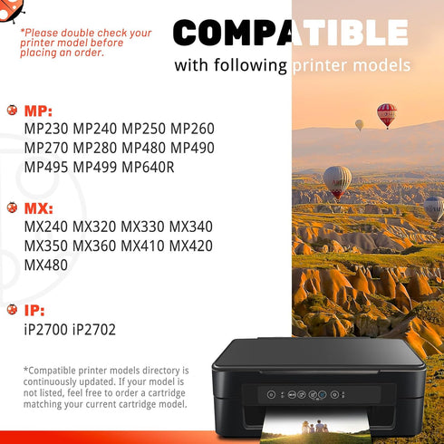 COCCINK 211XL Ink Cartridge for Canon Pixma MP230 MP240 MP250 (1 Color) for Canon 211 XL CL-211 Printer