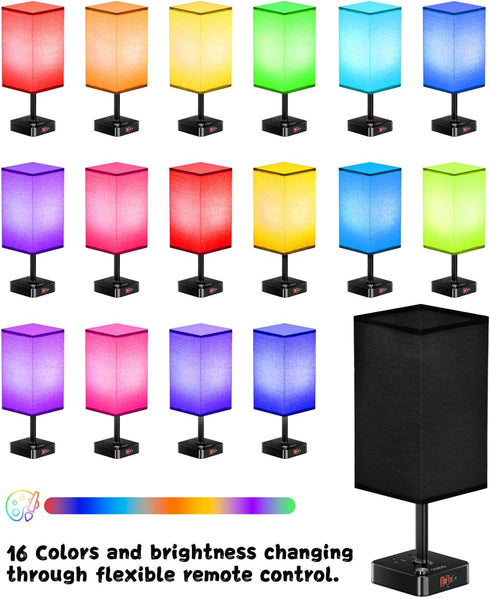 16 Dimmable RGB Table Desk Lamp with Million Colors & Music Sync | Smart Color Changing Nightstand Light Stepless