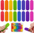PuraEase Textured Sensory Stickers for Kids 16PC Silicone Adhesive Calm Strips for Anxiety