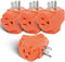 EXTRASTAR 3 Outlet Extender, Heavy Duty Grounded Wall Tab, Electrical Multi-Outlet Power Splitter, Orange