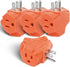 EXTRASTAR 3 Outlet Extender, Heavy Duty Grounded Wall Tab, Electrical Multi-Outlet Power Splitter, Orange