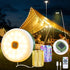 Solar Camping String Lights, Retractable Waterproof 33FT LED Camp Light with 13