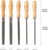High Carbon Steel File Set with Wooden Handles, 5 Pieces Rasp File for Metal, Wood, Plastic