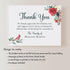 5.5" 4.25" Folded Sympathy Thank You Cards - Cardinal & Red Floral Watercolor Design, Personalized Nature Memorial