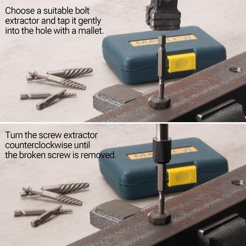 Damaged Screw Extractor Set, 6-Piece Easy Out Bolt Extractor with Quick Change Adapter for Broken Bolts, Stripped Screws