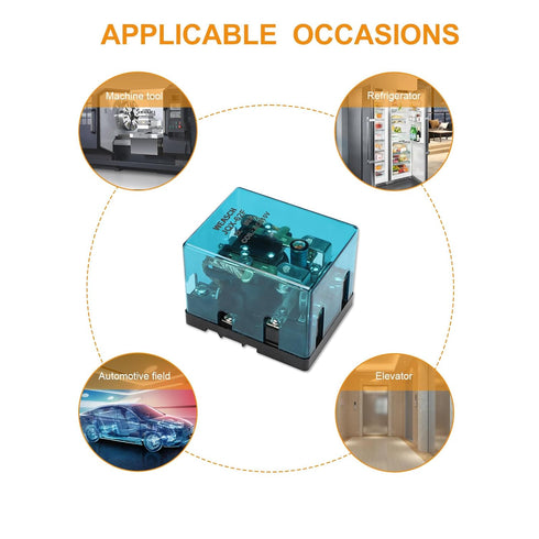 High Power Relay JQX-62F-2Z, AC 110V Coil Voltage, 80A DPDT 2NO 2NC Electromagnetic Relay, 35mm Rail Mount