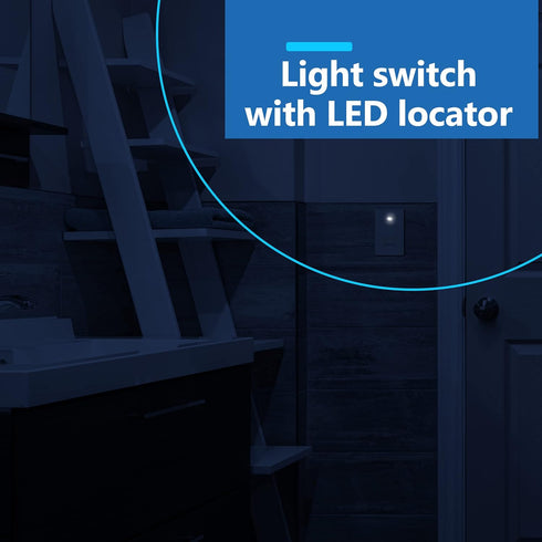 3-Way 15A 120V, 5 Pack LIDER Minimalist Design Matte Finish Lighted Decorator Switch, Frameless Paddle Toggle Switch