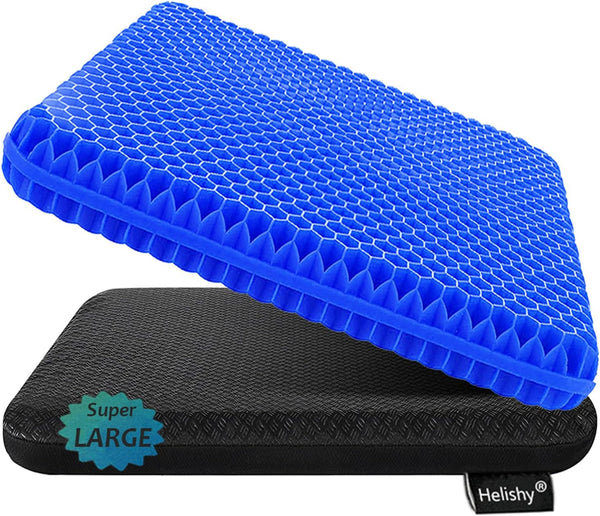 Helishy Gel Seat Cushion, Super Large (19x18x1.6inch) Gel Cushion Chair Pads with Non-Slip