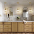 6 Inch Pendant Light Fixtures Kitchen: Brushed Gold Farmhouse Island Light with Clear Glass - Mid Century Globe Kitchen