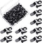 Metal Bow Shape Frame Turn Button with Screws for Hanging Pictures, Photos, Drawings, Posters, Black (100 Pieces)