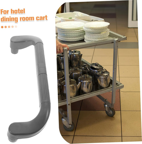 16.53X4.72X3.93In Utility Cart Handle Replacement for Dining Truck Push Handle Trolley Cart Grey Ergonomic Grip Durable