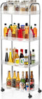 Wensdr 4 Tier Kitchen Bathroom Storage Rolling Cart 39 Inches Tall Slim Utility
