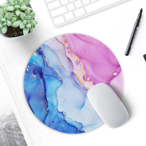ITNRSIIET 20% Larger Mouse Pad - Premium-Textured Waterproof Non-Slip Rubber Base Round Mousemat for Office Gaming PC