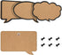 Navaris Cork Bulletin Board Set, 3X Pieces in Cute Decorative Speech and Thought Bubble Shapes with Push Pins