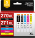 PGI-270XL CLI-271XL Ink Cartridges Replacement for Canon 270 271, Compatible with MG6820, MG5720, TS5020 (5 Pack)