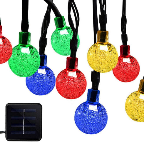 8 7M/24Ft, 50 Solar Powered Crystal Ball Lights - Modes, LED, Waterproof for Outdoor Patio, Garden, Yard & Wedding