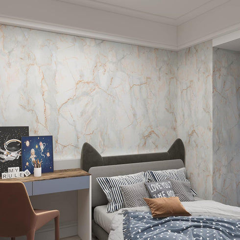 Blue Gold Marble Contact Paper for Countertops, Waterproof Removable Wallpaper Peel and Stick Granite Contact Paper