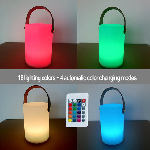 4 (1 Pack) AA Battery Operated Portable Lantern - Color Changing Table Lamp, Mood Night Light with Lighting Modes