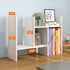 5-Shelf JLD Wood Adjustable Desktop Bookshelf, Expandable Office Storage Rack, White